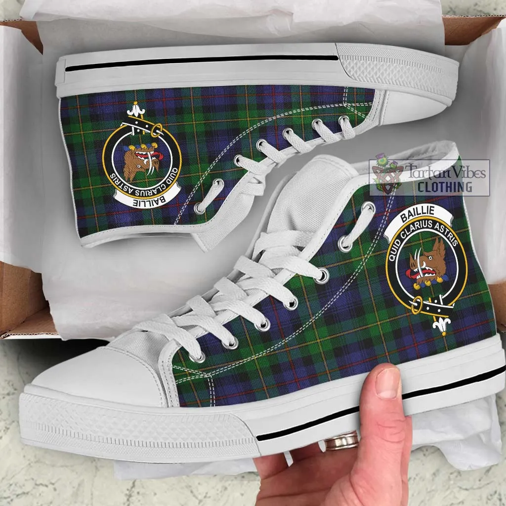 Baillie Tartan High Top Shoes with Family Crest