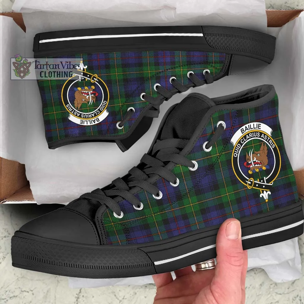 Baillie Tartan High Top Shoes with Family Crest