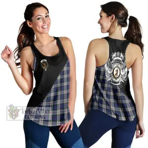 Baird Dress Tartan Women's Racerback Tanks with Family Crest and Military Logo Style