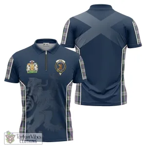 Baird Dress Tartan Zipper Polo Shirt with Family Crest and Lion Rampant Vibes Sport Style