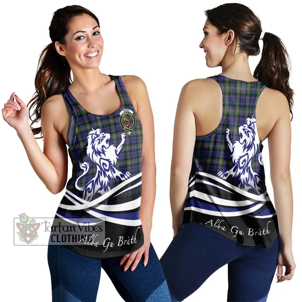 Baird Modern Tartan Women's Racerback Tanks with Alba Gu Brath Regal Lion Emblem