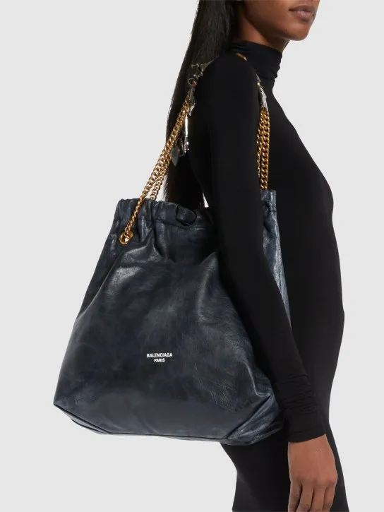 Balenciaga   Medium Crush leather tote bag 