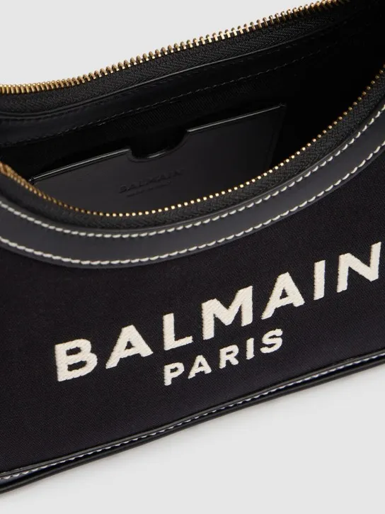 Balmain   B-Army canvas &amp; leather shoulder bag 