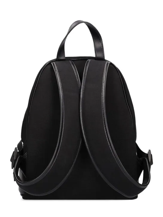 Balmain   Cotton canvas &amp; leather backpack 