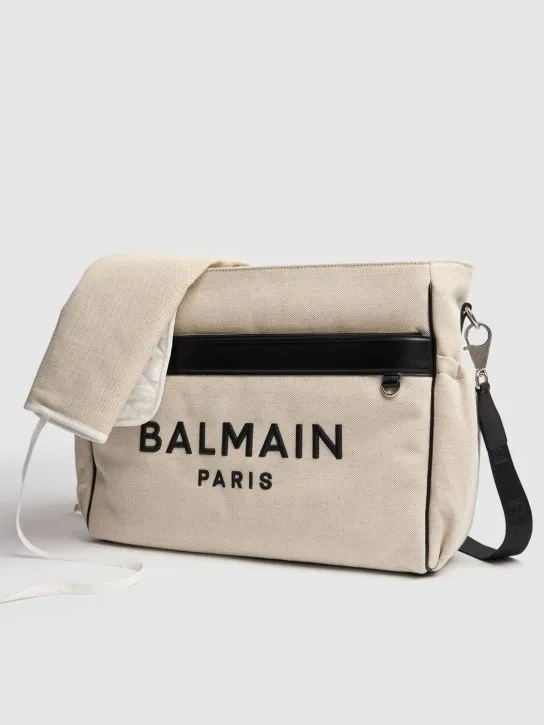 Balmain   Cotton canvas changing bag w/ logo 