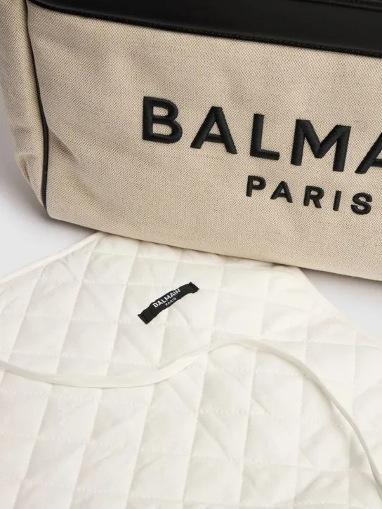 Balmain   Cotton canvas changing bag w/ logo 