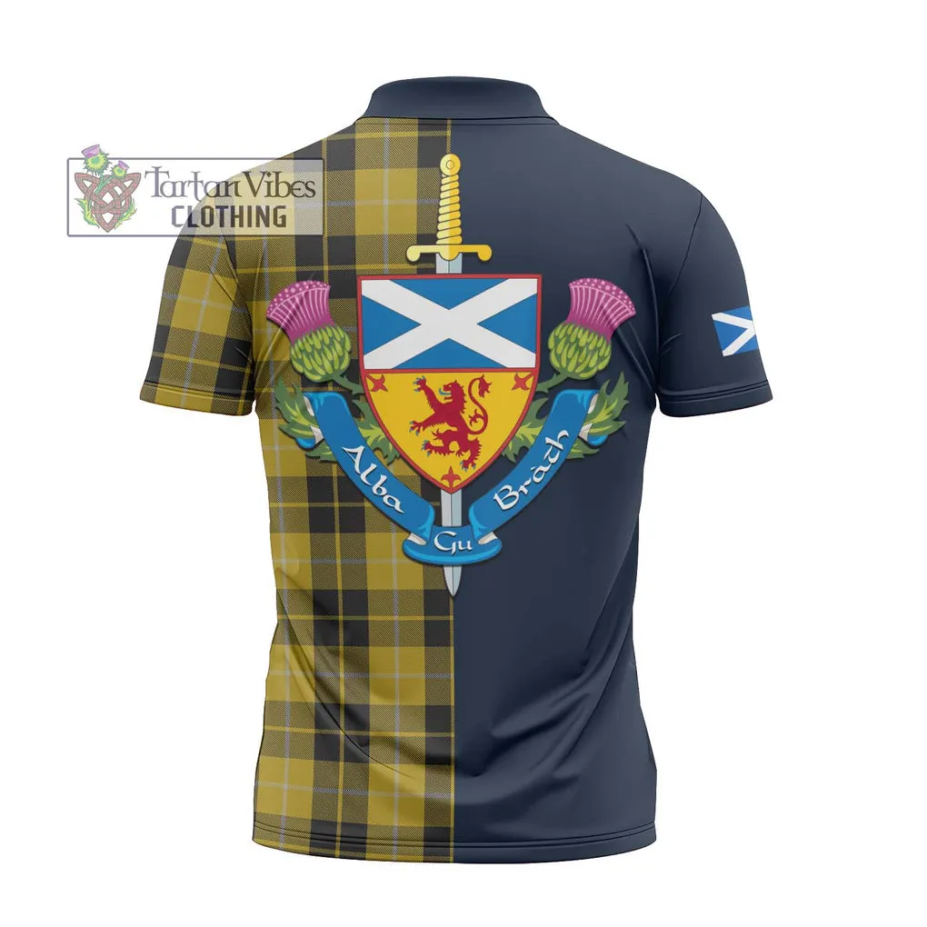 Barclay Dress Tartan Zipper Polo Shirt Alba with Scottish Lion Royal Arm Half Style