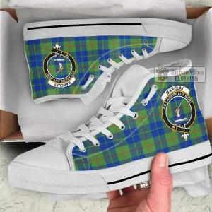 Barclay Hunting Ancient Tartan High Top Shoes with Family Crest