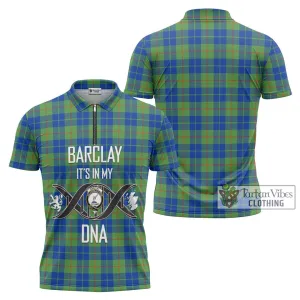 Barclay Hunting Ancient Tartan Zipper Polo Shirt with Family Crest DNA In Me Style