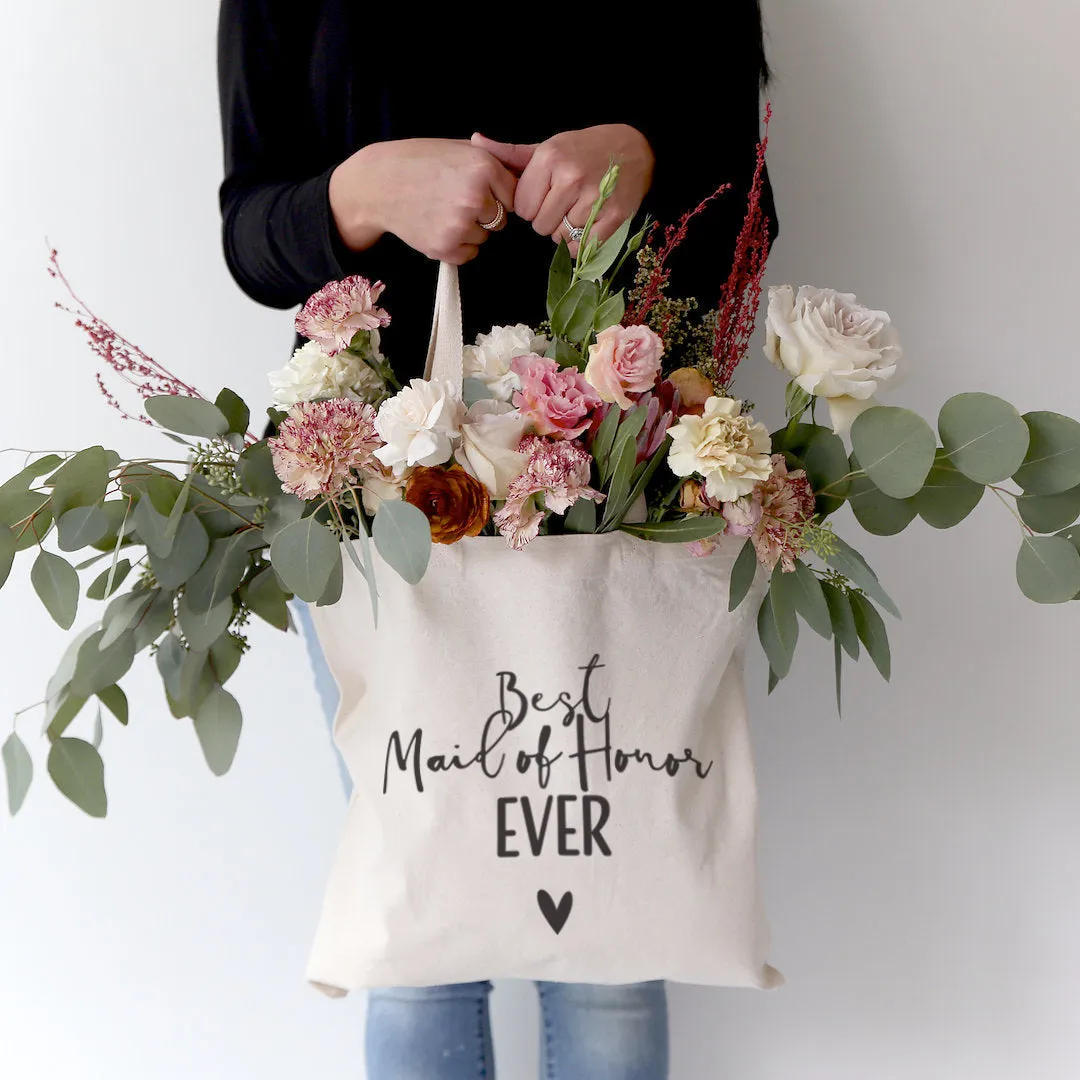 Best Maid of Honor Ever Wedding Cotton Canvas Tote Bag by The Cotton & Canvas Co.