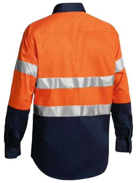 Bisley Taped Hi Vis Closed Front Drill Shirt - Long Sleeve (BTC6456)