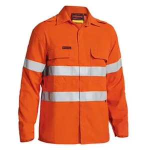 Bisley Tencate Tecasafe Plus Taped Hi Vis Fr Non Vented Shirt - Long Sleeve (BS8197T)