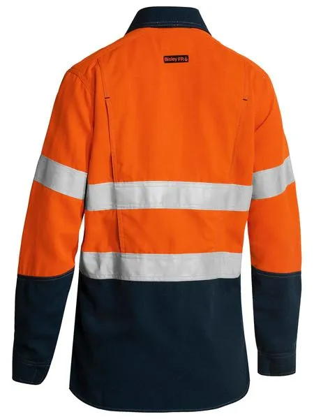 Bisley tencate Tecasafe Plus Women's Taped Two Tone FR Hi Vis Lightweight Vented Long Sleeve Shirt (BL8098T)