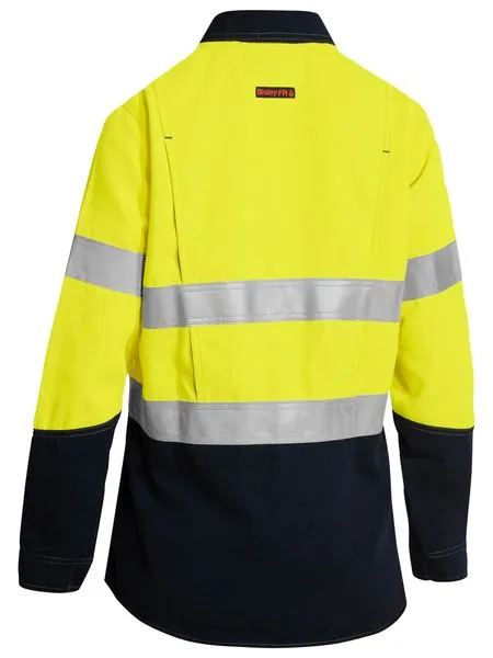 Bisley tencate Tecasafe Plus Women's Taped Two Tone FR Hi Vis Lightweight Vented Long Sleeve Shirt (BL8098T)