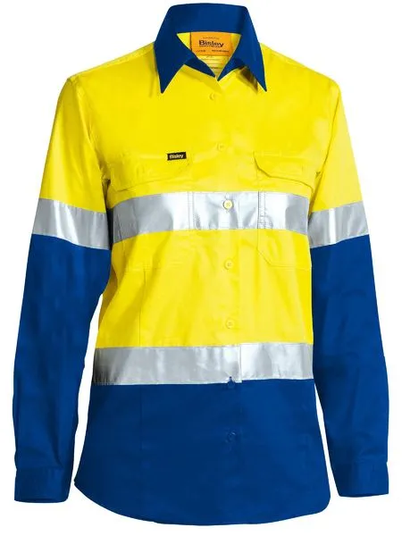 Bisley Women's Taped Hi Vis Cool Lightweight Drill Shirt (BL6696T)