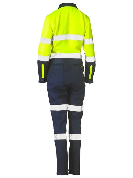 Bisley Womens Taped Hi Vis Cotton Drill Coverall (BCL6066T)