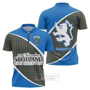 Bisset Family Crest Tartan Zipper Polo Shirt Celebrate Saint Andrew's Day in Style