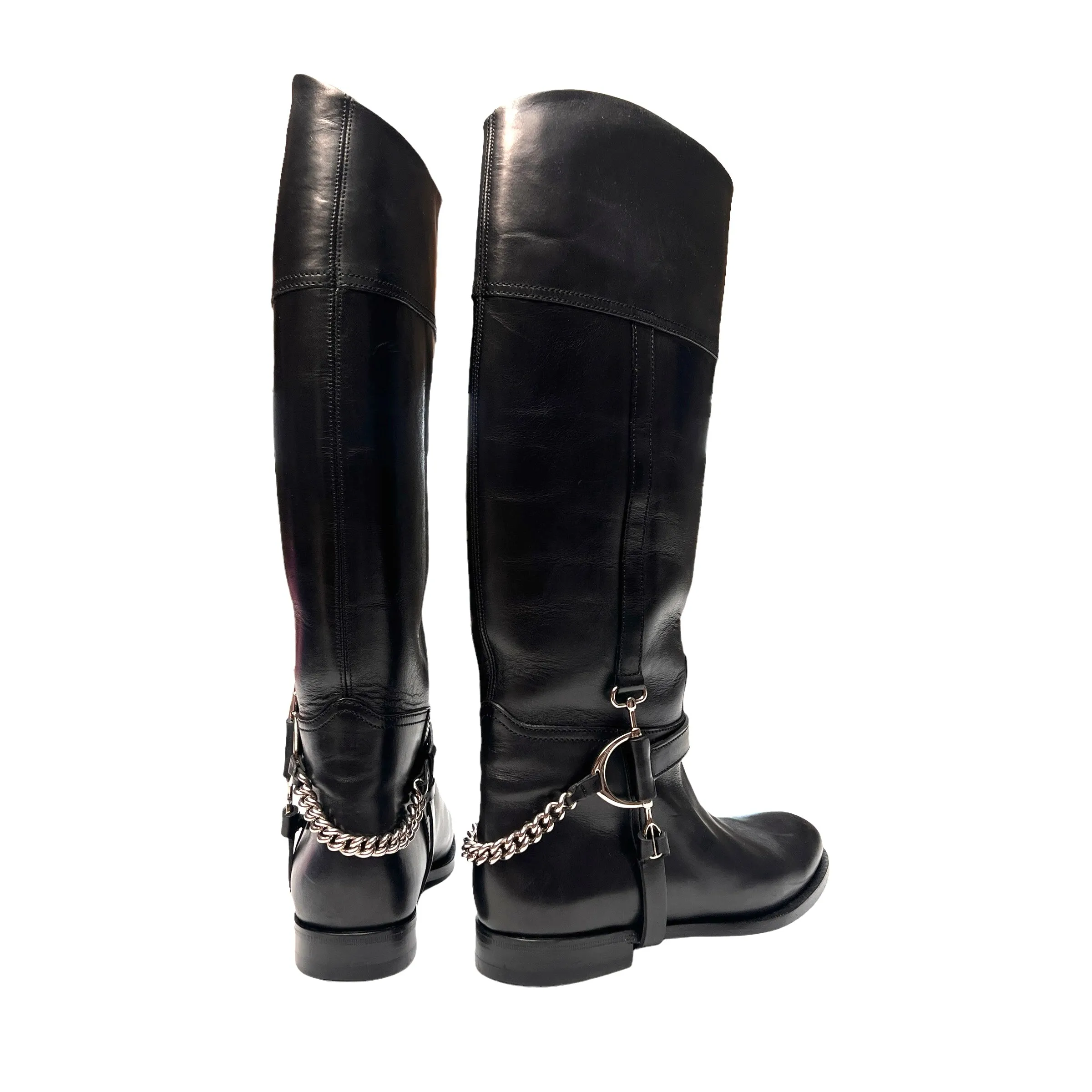 Black Horse Riding Boots - 8