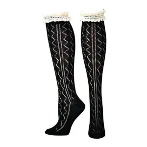 Blazin Roxx Amaryllis Crocheted Lace Knee-High - Women's Socks