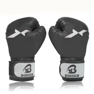 BONSEM Training Boxing Gloves for Adults(Black)