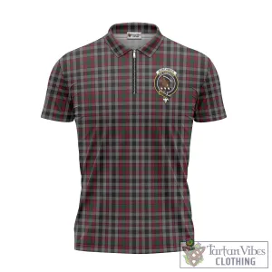 Borthwick Tartan Zipper Polo Shirt with Family Crest