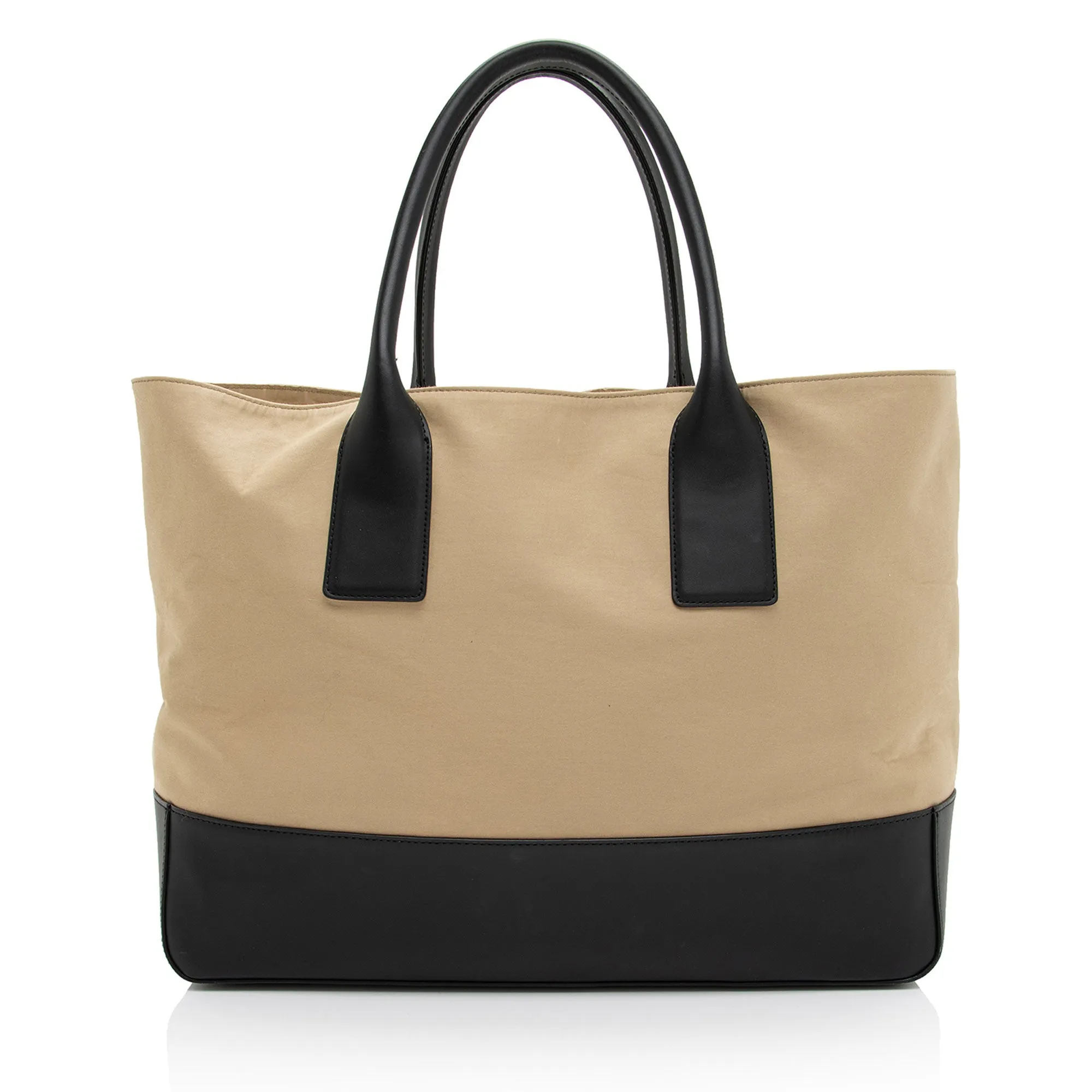 Bottega Veneta Canvas Calfskin Two Tone Tote (SHF-HlaCzX)