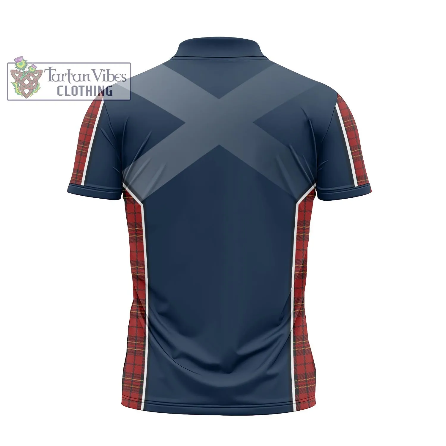 Brodie Tartan Zipper Polo Shirt with Family Crest and Scottish Thistle Vibes Sport Style