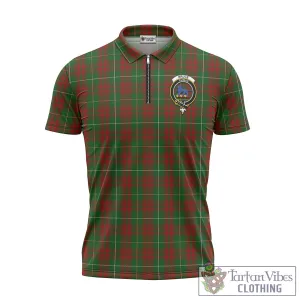 Bruce Hunting Tartan Zipper Polo Shirt with Family Crest