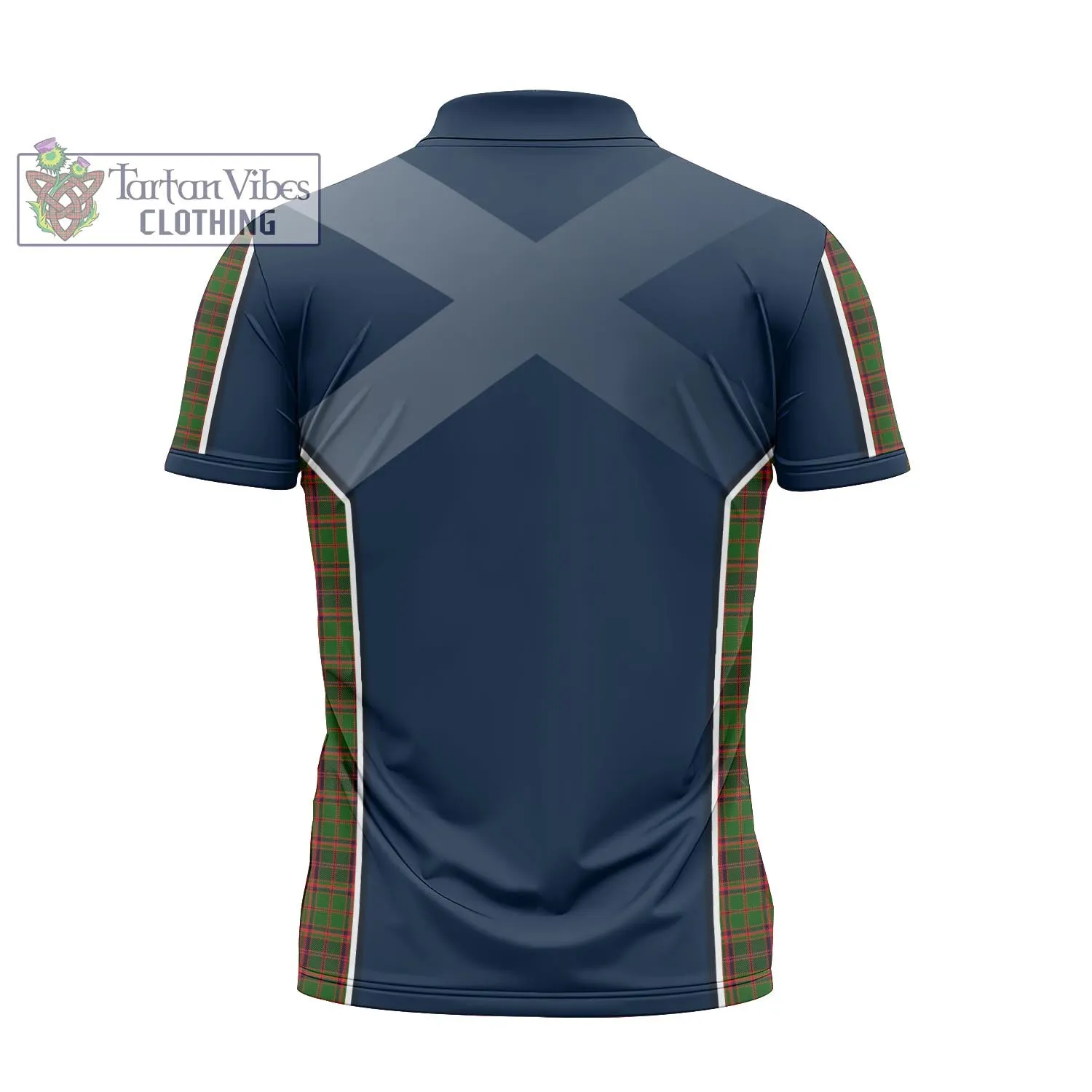 Buchan Tartan Zipper Polo Shirt with Family Crest and Lion Rampant Vibes Sport Style