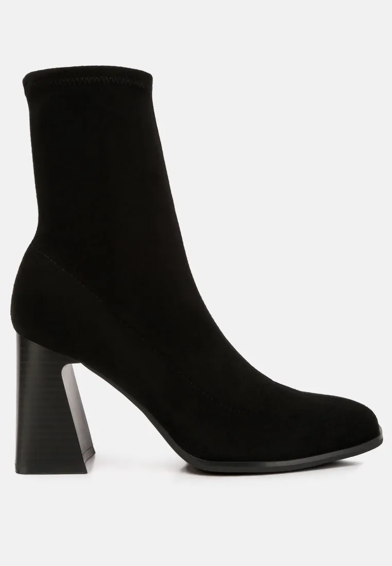 candid high ankle flared block heel boots by London Rag