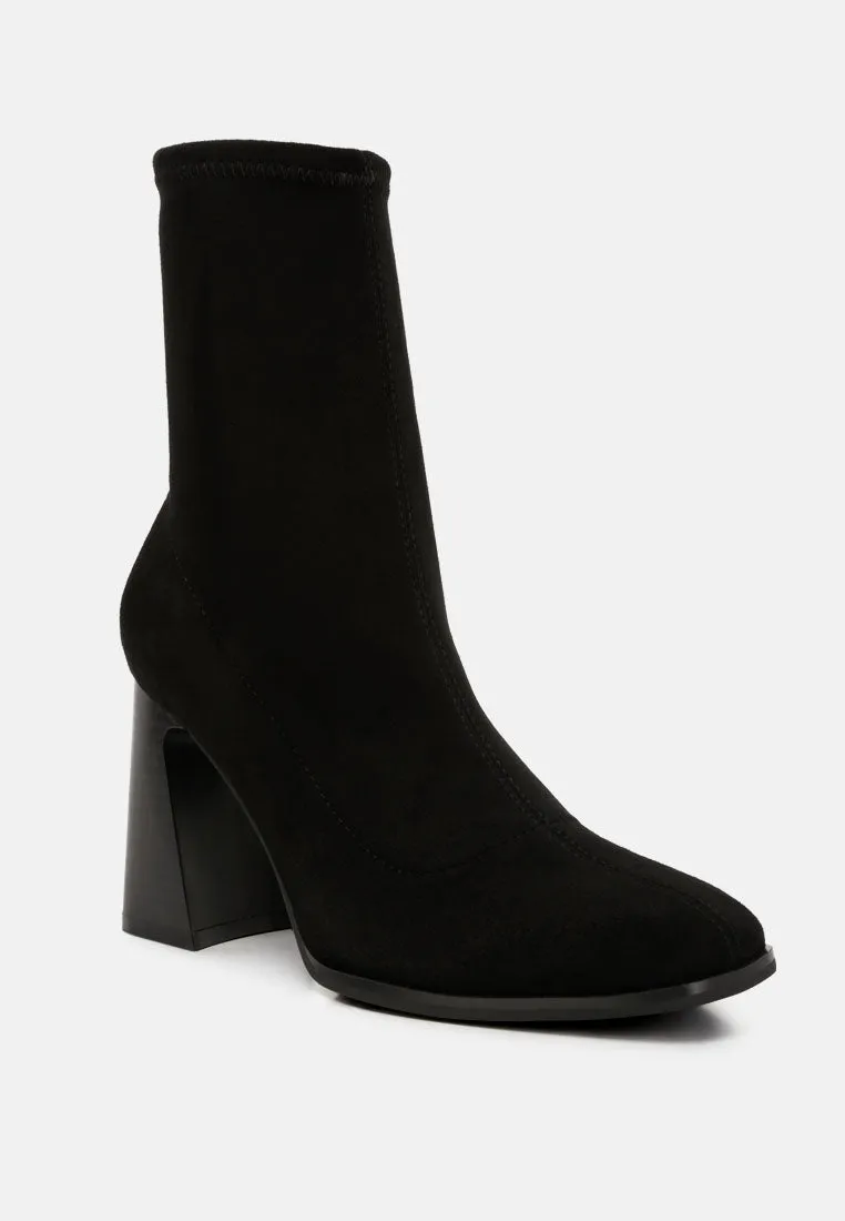 candid high ankle flared block heel boots by London Rag