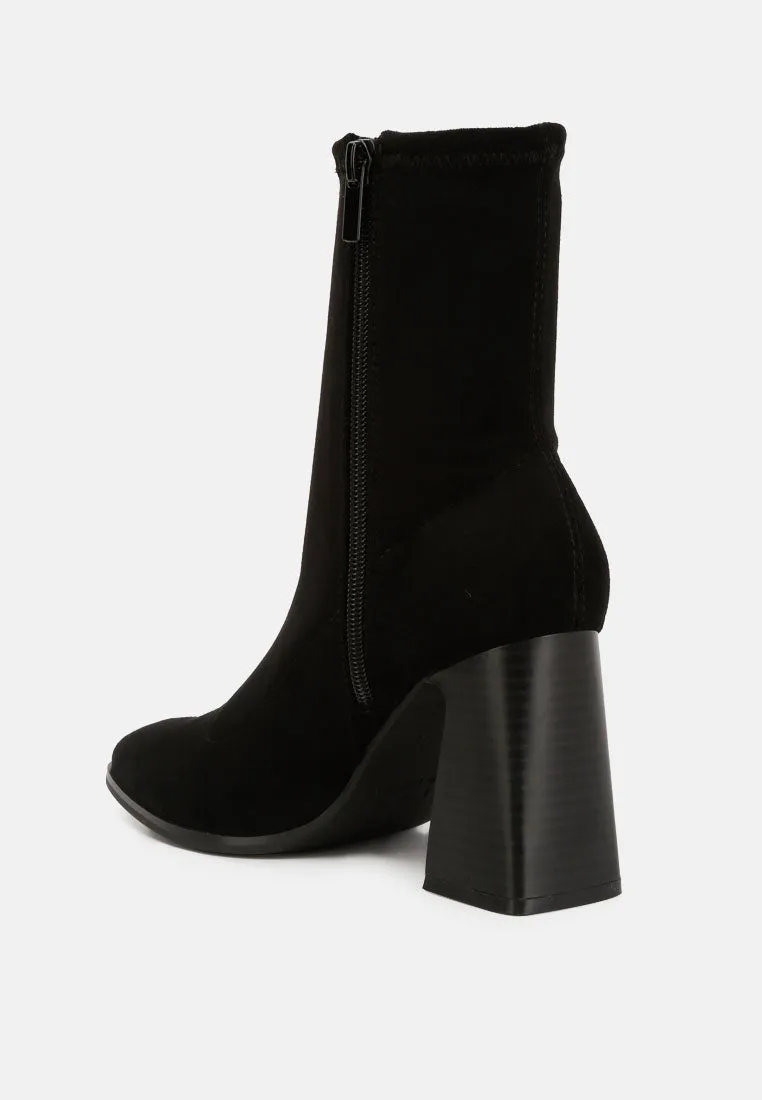 candid high ankle flared block heel boots by London Rag