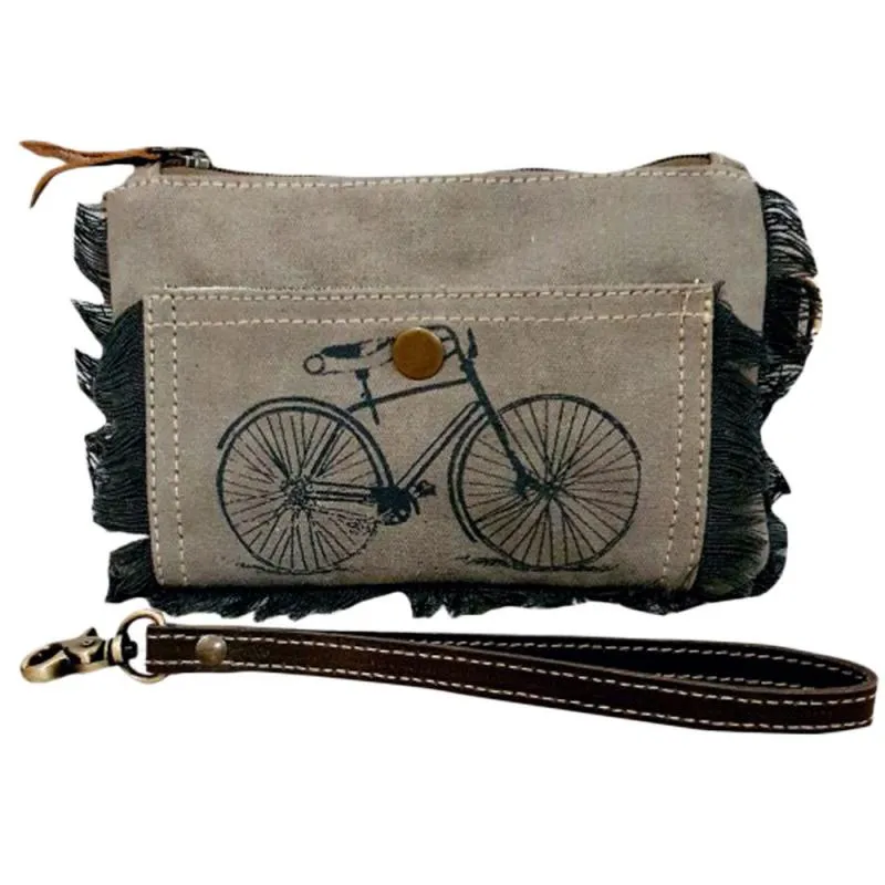 Canvas Bike Wristlet Pouch