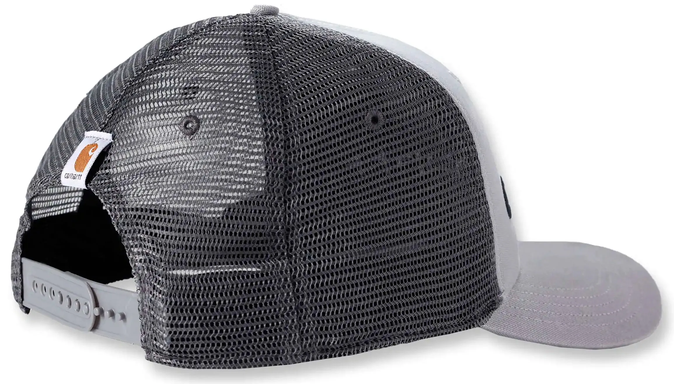 Carhartt Canvas Mesh-Back Logo Graphic Cap Asphalt Black | Buy Carhartt Canvas Mesh-Back Logo Graphic Cap Asphalt Black here | Outnorth