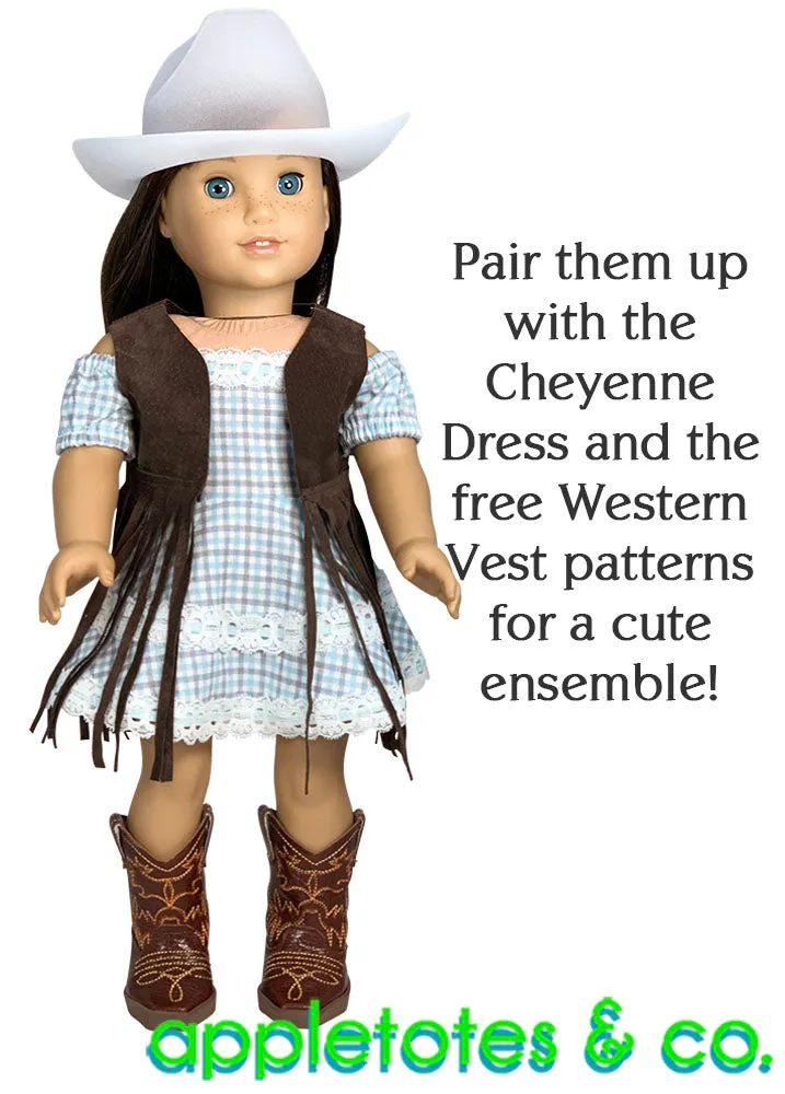 Carson Cowboy Boots ITH Embroidery Patterns for 18" Dolls