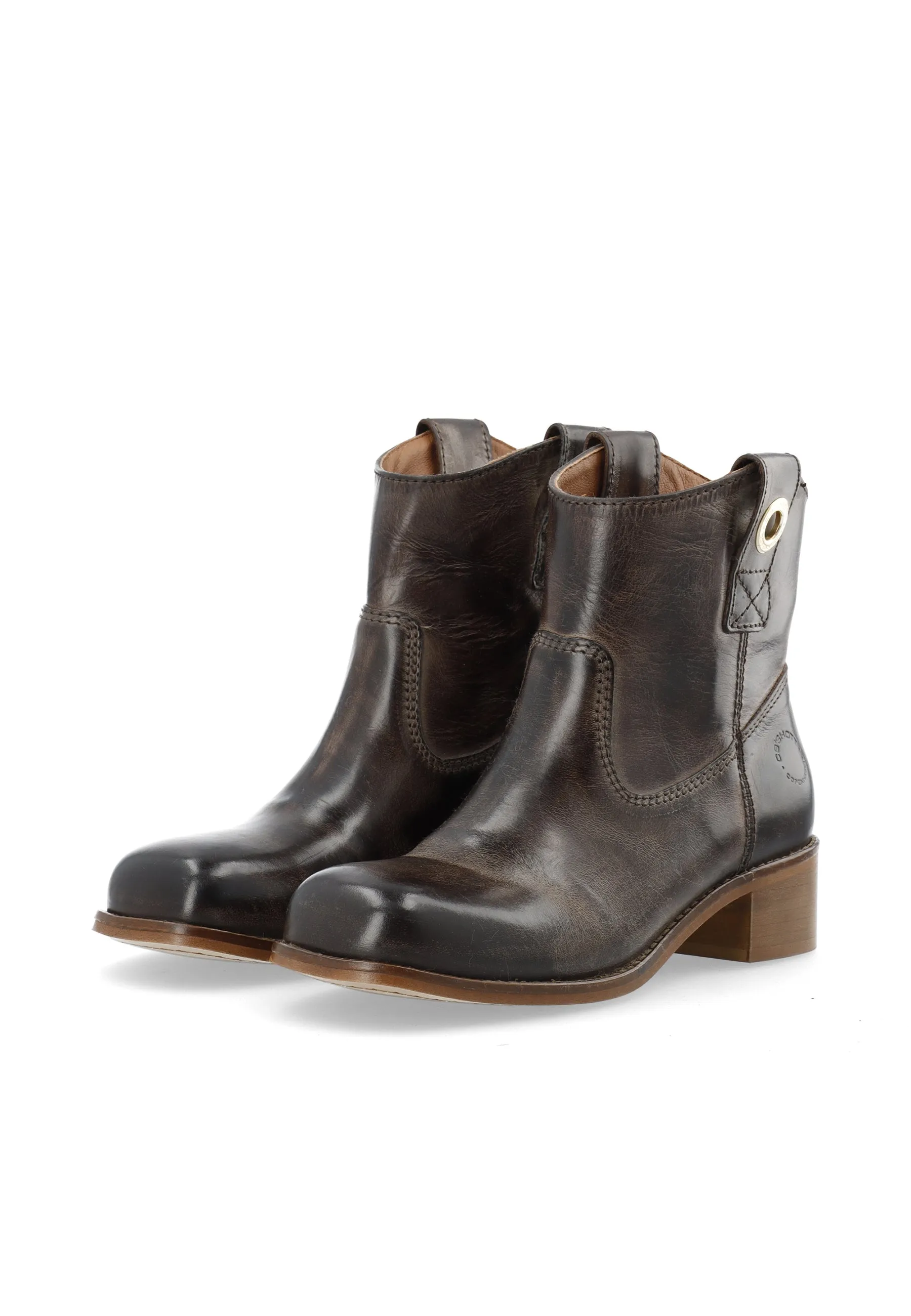 Casvilma Pull On Leather Boots Coffee