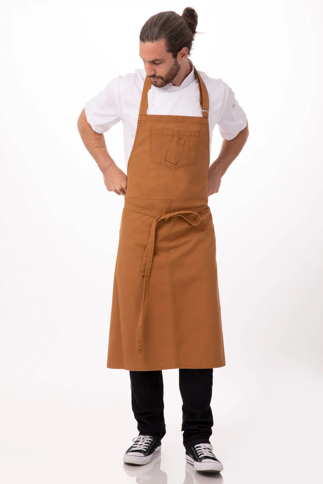 Chef Works Rockford Chefs Bib Apron- Nutmeg