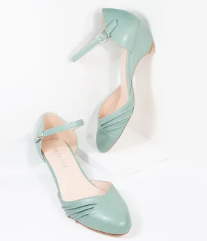 Chelsea Crew Dusty Mint Leatherette Perina Low Heel