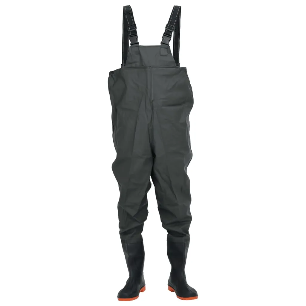 Chest Waders with Boots Dark Green Size 38