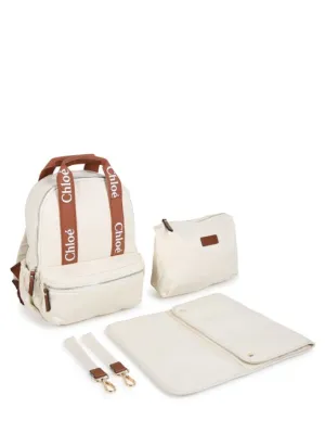 Chloé   Cotton canvas changing bag, pouch &amp; mat 