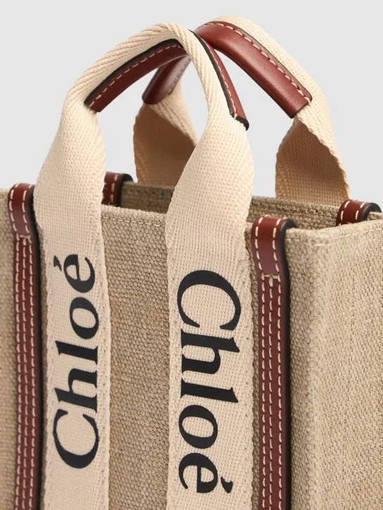 Chloé   Medium Woody linen canvas bag 