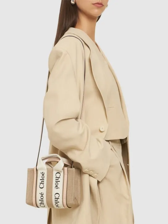 Chloé   Mini woody canvas top handle bag 