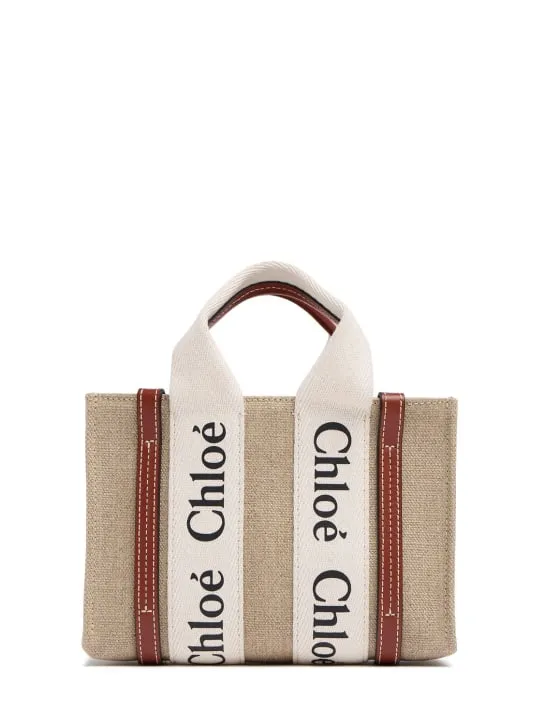 Chloé   Mini woody canvas top handle bag 