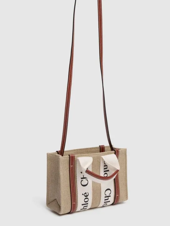 Chloé   Mini woody canvas top handle bag 