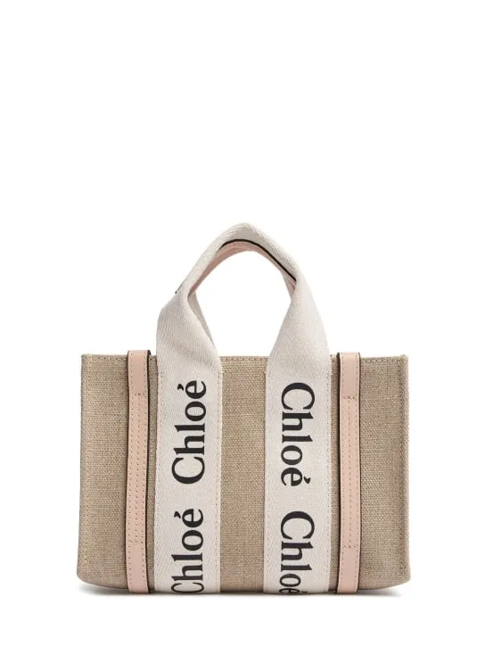 Chloé   Mini woody canvas top handle bag 