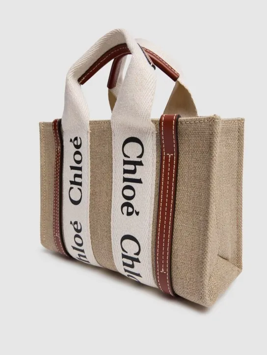 Chloé   Mini woody canvas top handle bag 