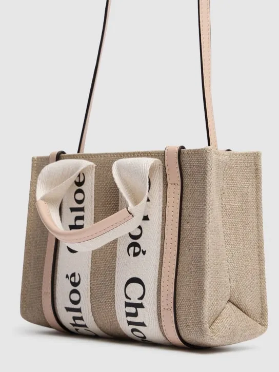 Chloé   Mini woody canvas top handle bag 