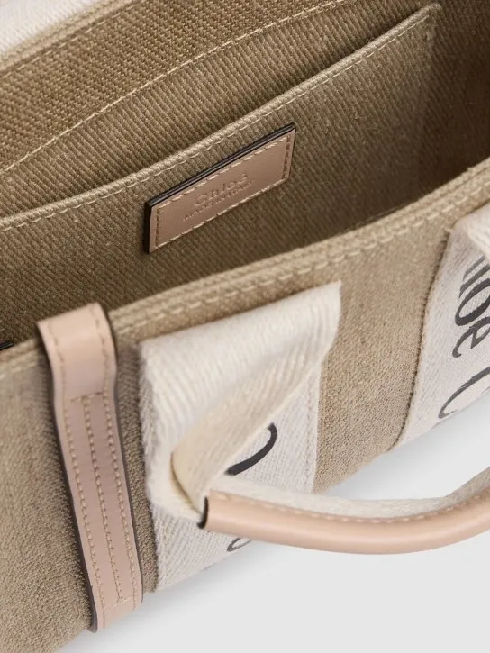 Chloé   Mini woody canvas top handle bag 