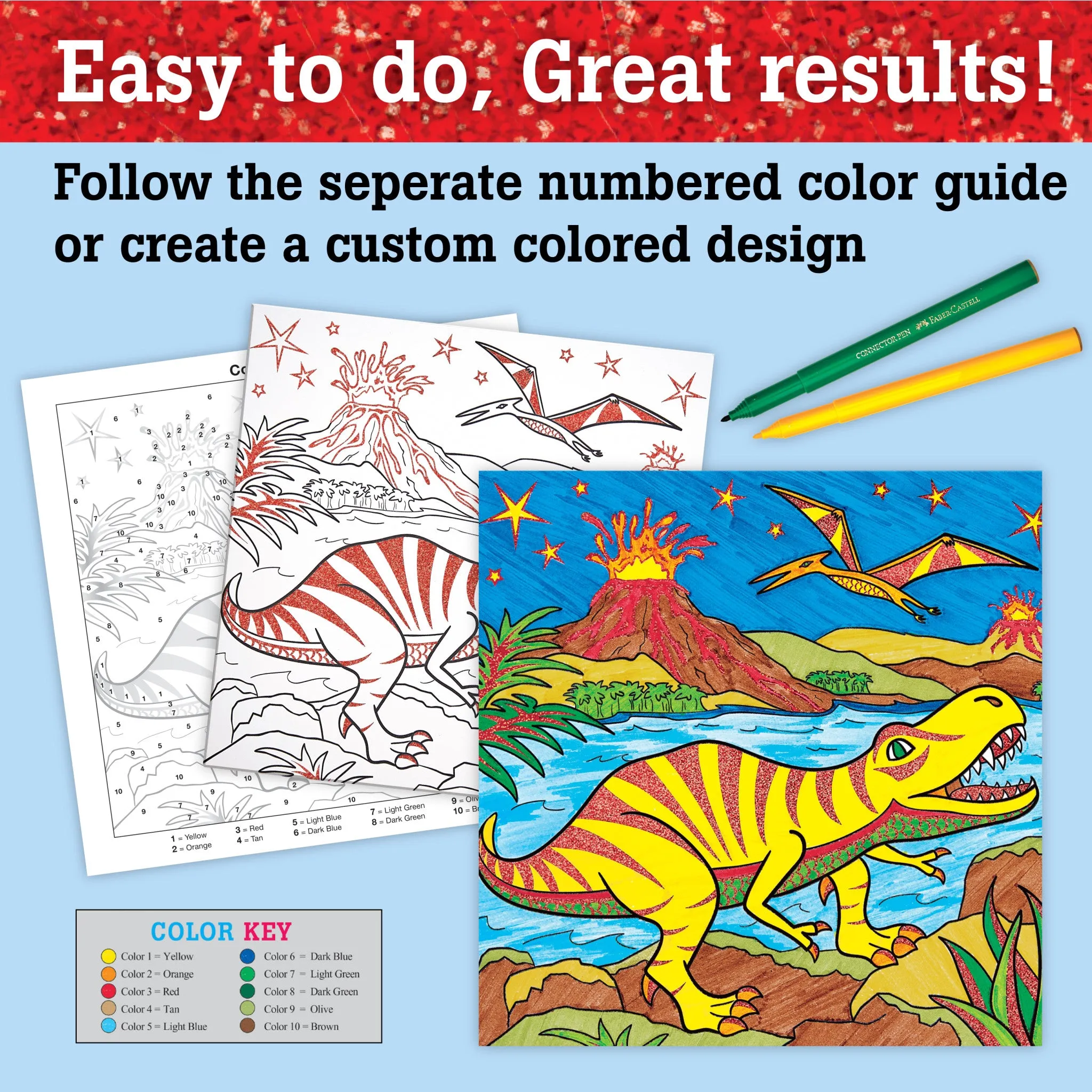 Color by Number T-Rex Foil Fun - #14309