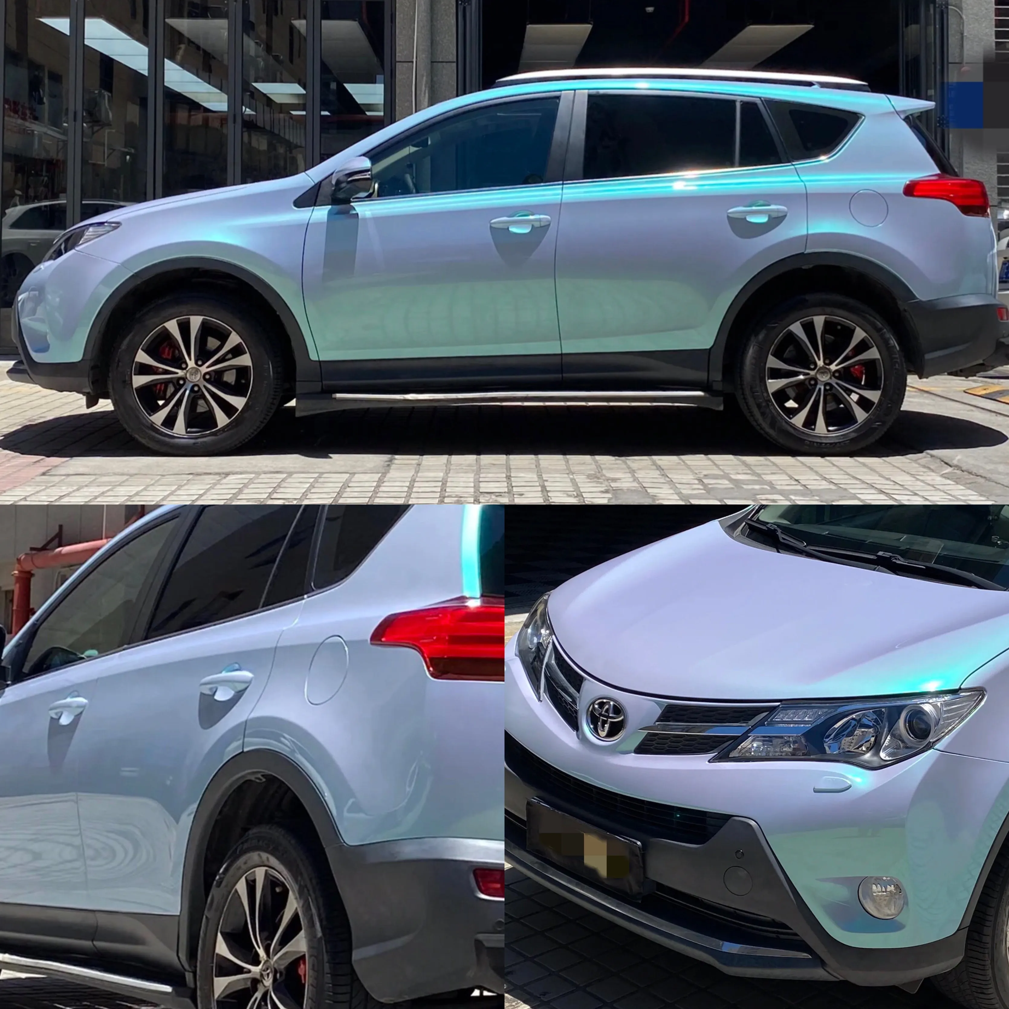 Color Shift Pearl Blue Green Car Wrap